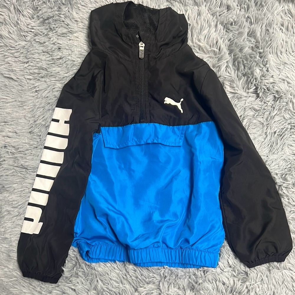 NWOT Kids Puma Black & Blue Windbreaker